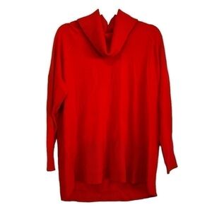 Super soft and cozy bright red cowl neck / turtleneck sweater. Like new! XL